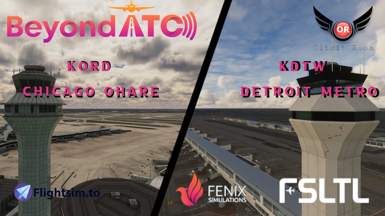BeyondATC-MSFS2020-Simbrief Flight Plan Set up-KORD to KDTW-Full Flight-Departure & Arrivals Vectors