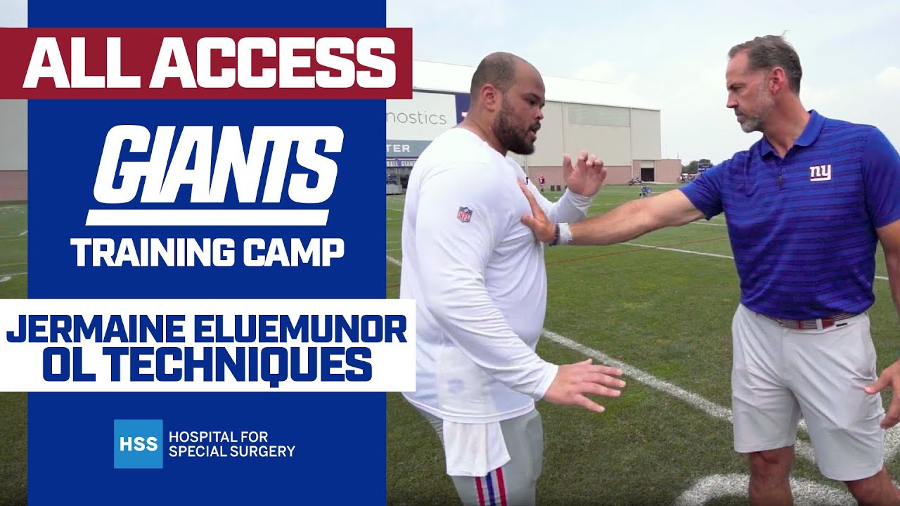 Jermaine Eluemunor Shows His Offensive Line Techniques | New York Giants