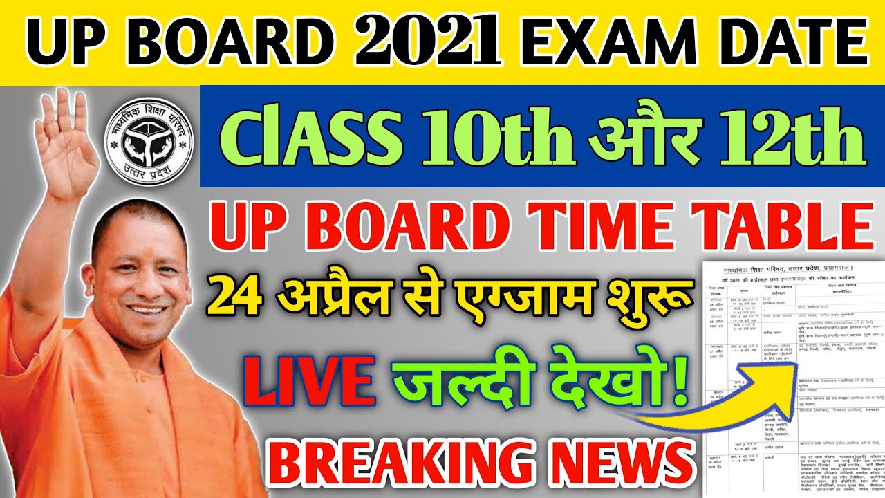 Up Board 2021 date sheet ! Up board exam date 2021 ! 10th 12th यूपी बोर्ड परीक्षा 2021 ! यूपी बोर्ड