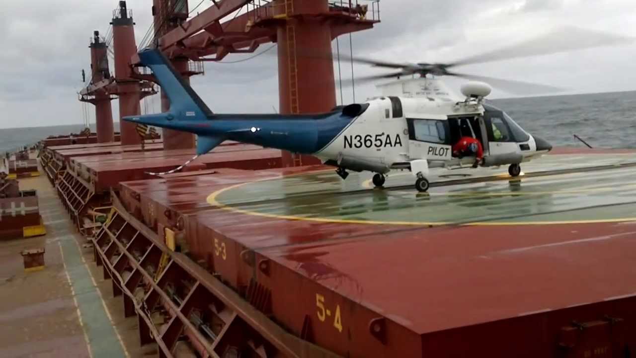 Pilot transfer from ship using helicopter