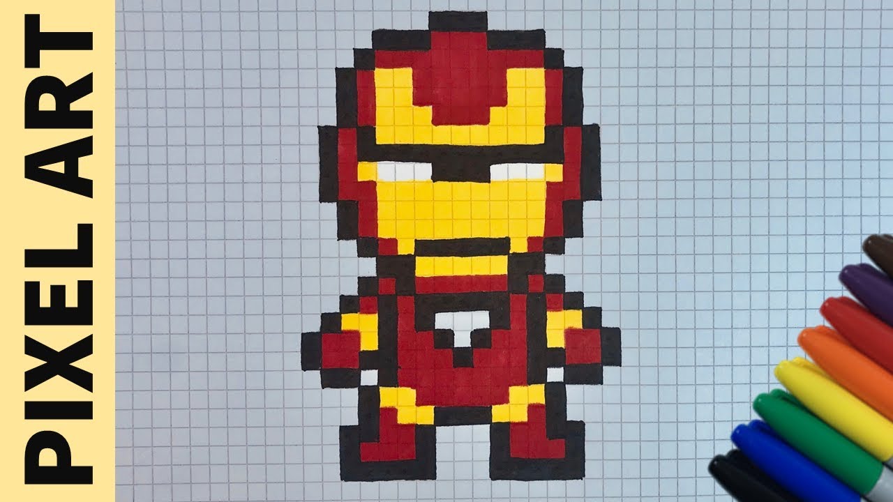 Come disegnare Iron Man Pixel Art | How To Draw Iron Man pixelart