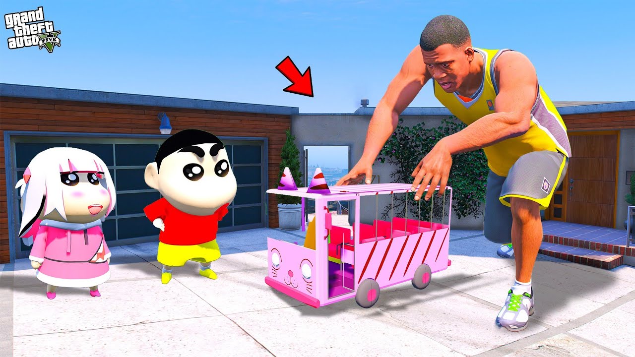Shinchan & Franklin Buy Mini Rc Shinchan School Bus in GTA 5