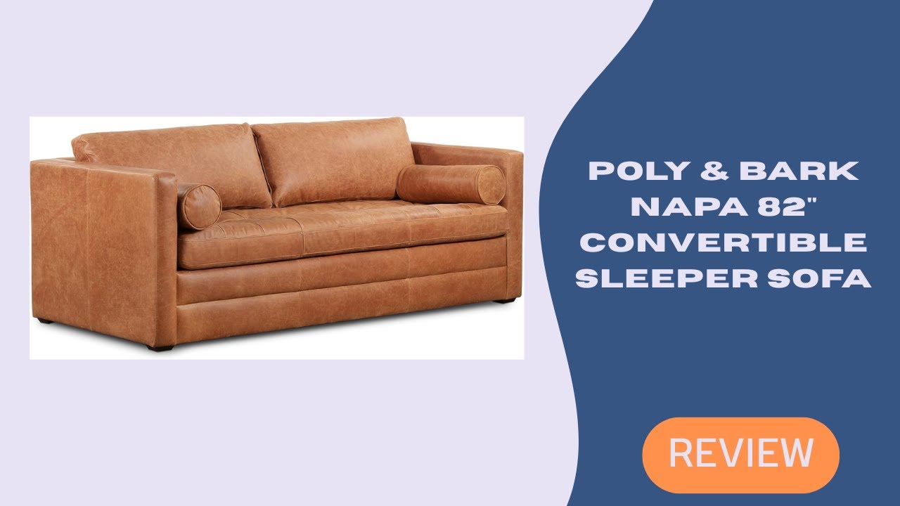 Napa Sleeper Sofa by POLY & BARK | Convertible Pull-Out Sofa with Premium Leather