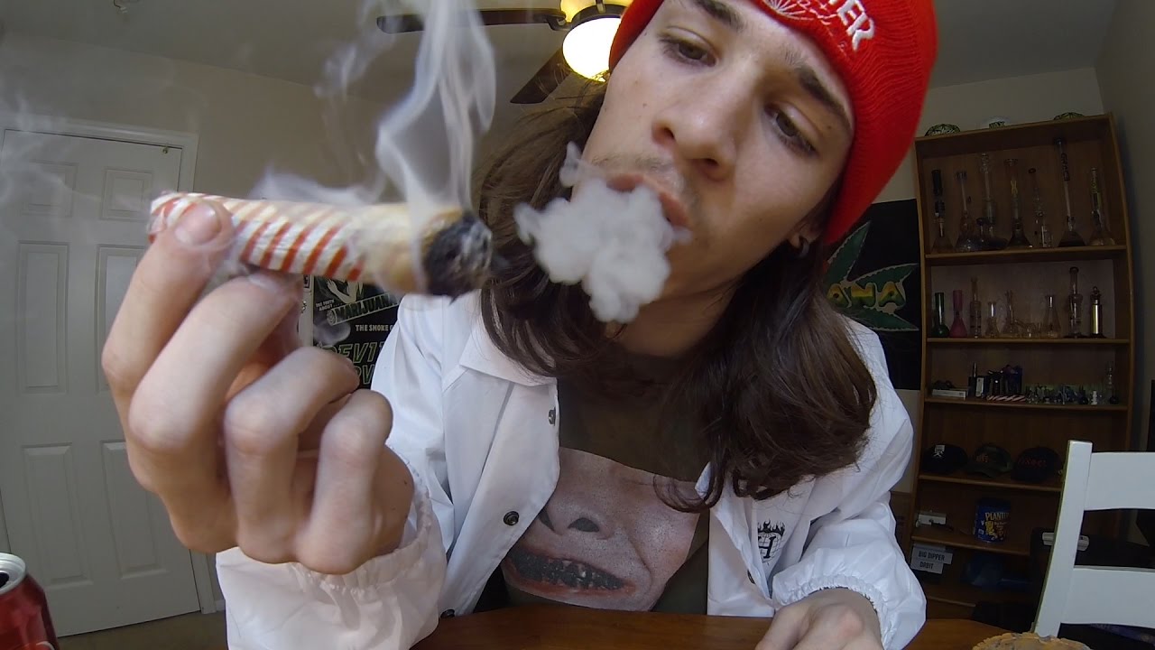 SMOKING A FAT CANDY CANE JOINT!