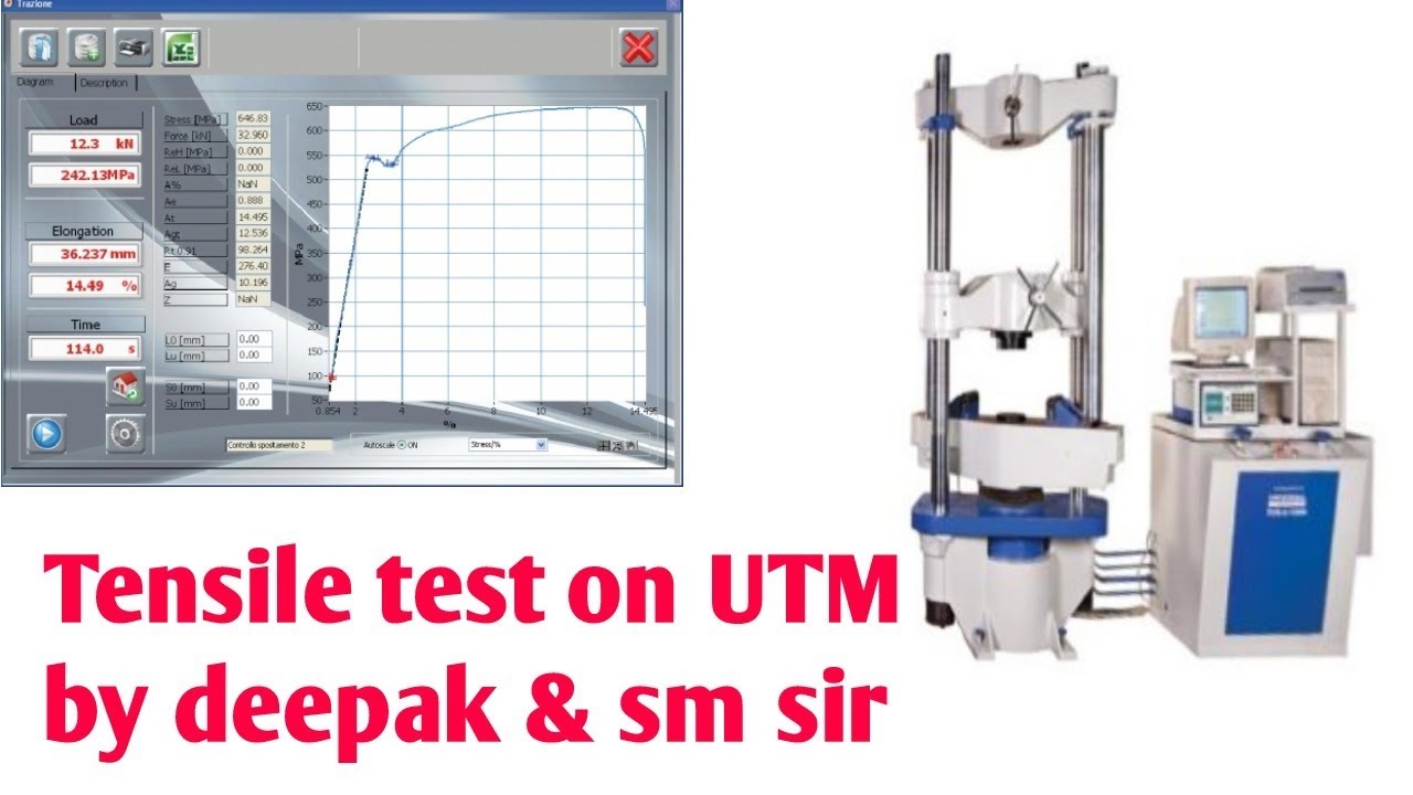 Tension test on UTM