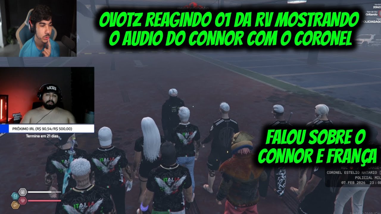 OVOTZ REAGINDO 01 DA RV MOSTRANDO  O AUDIO DO CONNOR COM O CORONEL
