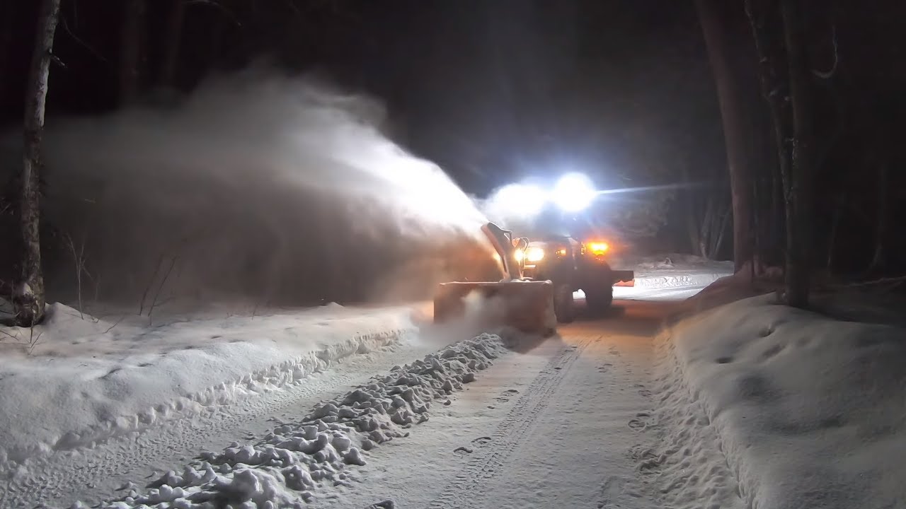 #391 Kubota LX2610 Work Lights. Bright Enough? Blowing Snow At Night. LX2980 Snow Blower. outdoors.
