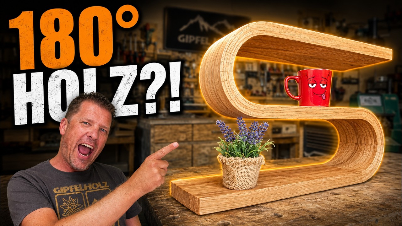 So biegst du Holz um 180° - Design Regal selber bauen - aus einem Stück Holz - Holz biegen einfach