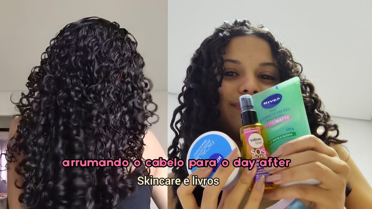 Um pouco da minha vida💌 arrumando o cabelo para day after, banho, skincare e livros 🎀✨