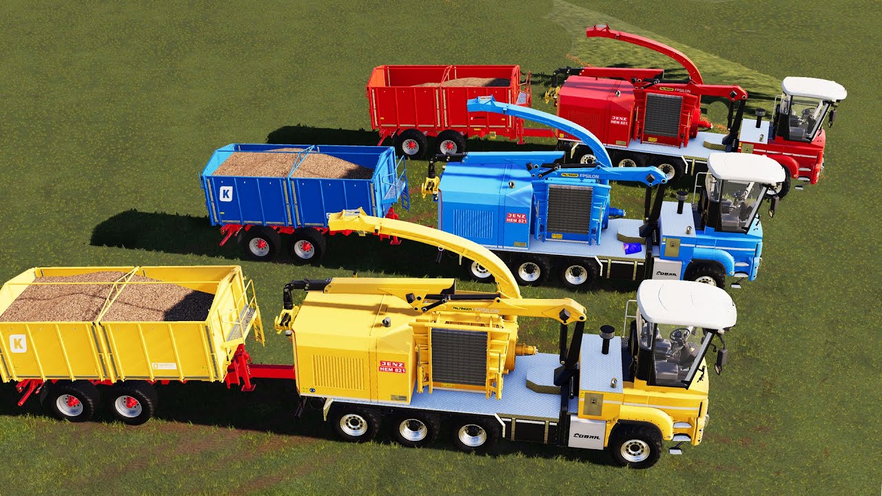 Transport Wood Chips w/ Colored Chipper Truck! Farming Simulator 19