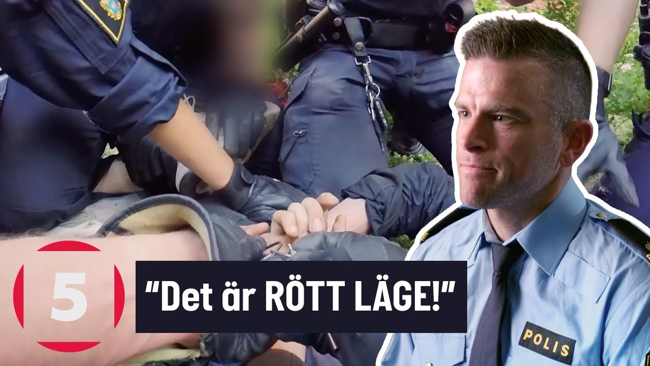 Fångat på polisens kamera | Våldsamt gripande: Omgivningen kastar stenar mot polis | Kanal 5 Sverige