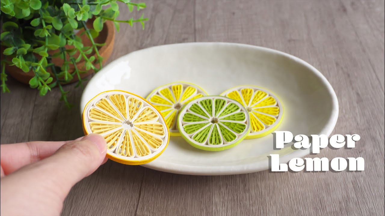 Как сделать бумажные лимонные дольки / Самоучитель - DIY How to Make Paper Lemon Slices / Tutorial