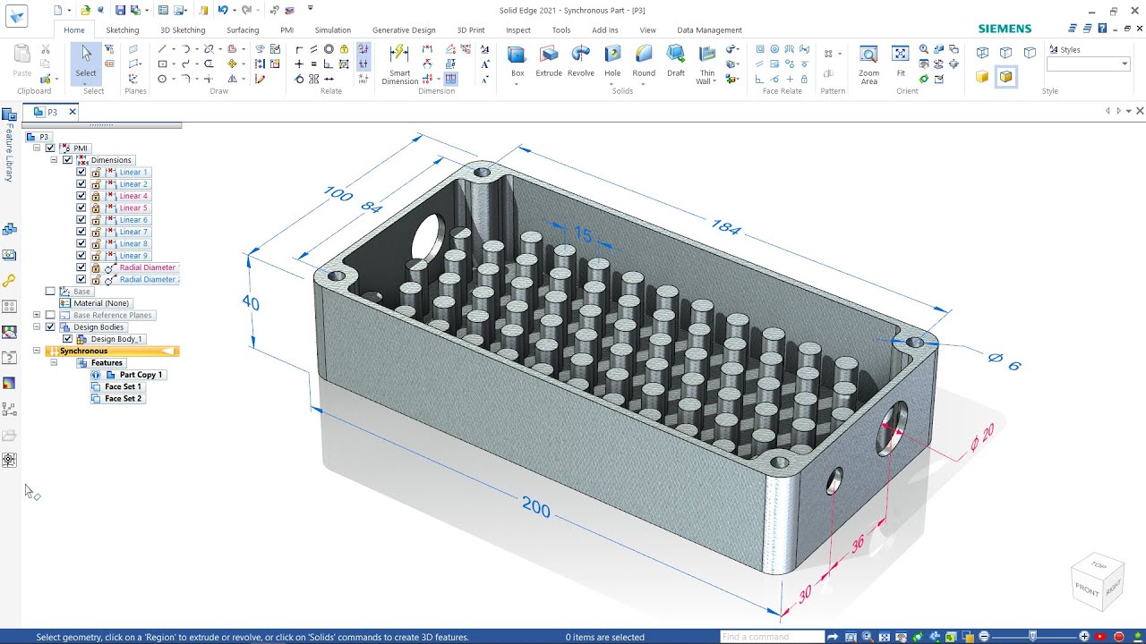 Comment modifier un fichier STEP ou IGES  importé dans Solid Edge