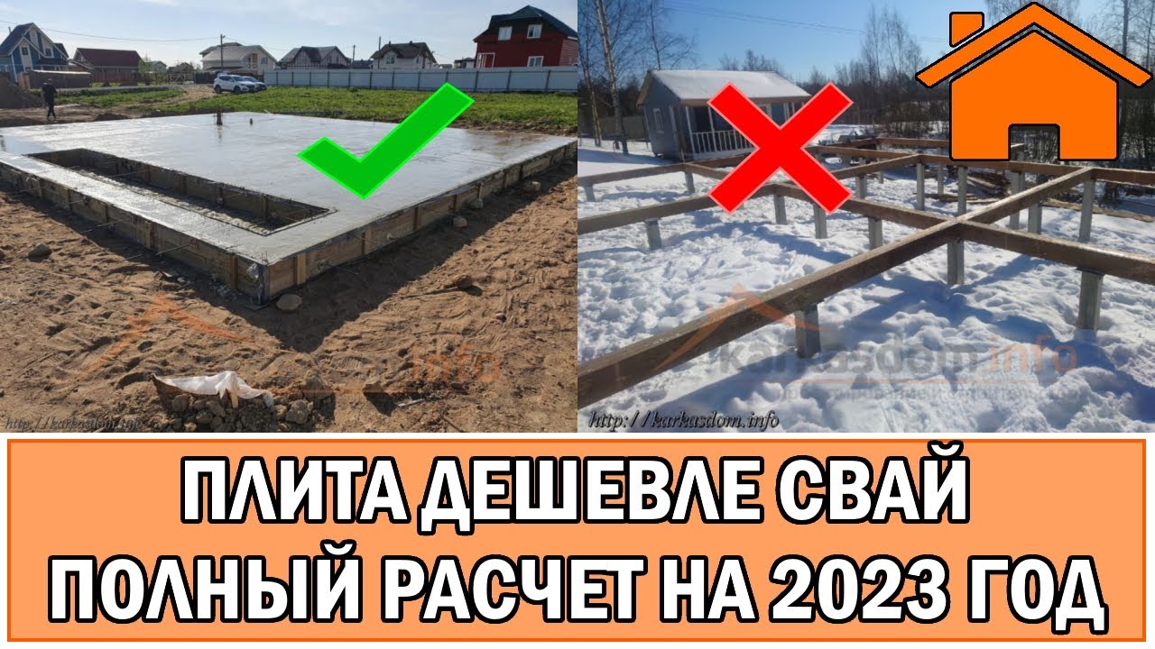 Kd.i: Плита дешевле свай! полный расчёт на 2023 год.