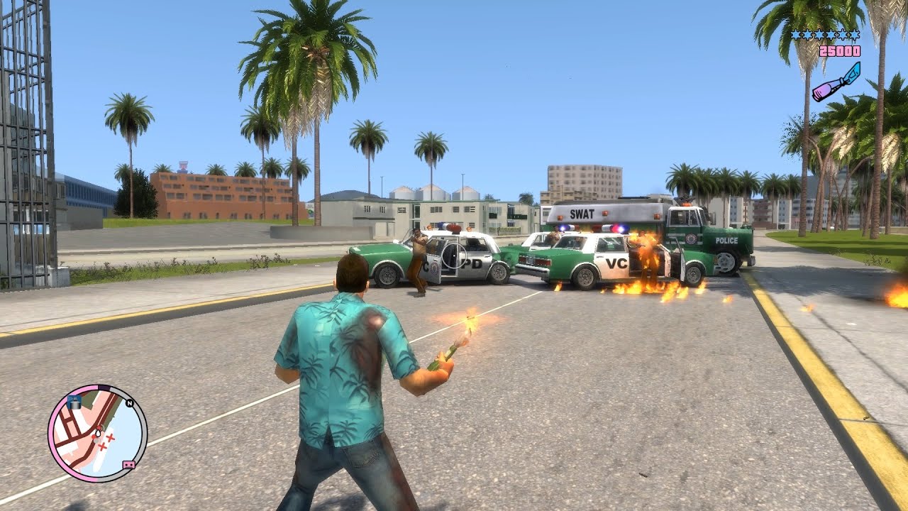GTA Vice City Nextgen Edition Molotov Rampage + 6 Star Wanted Level Escape