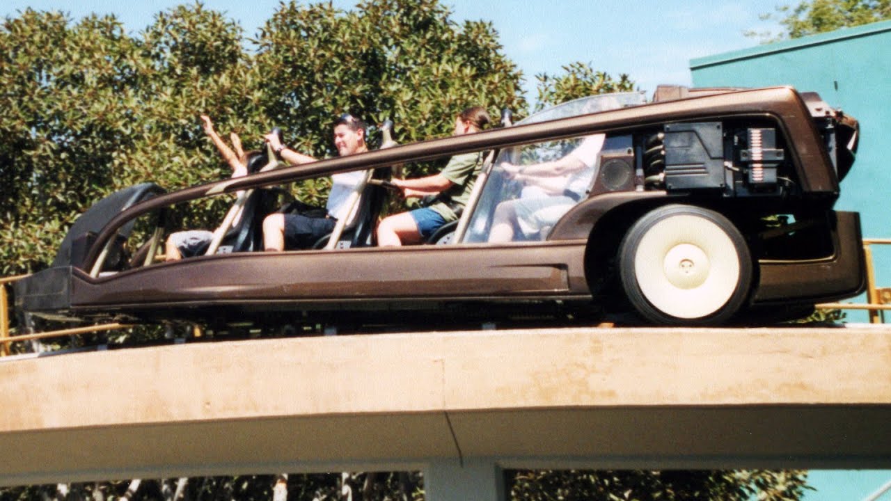 Rocket Rods Testing & 1998 Ride (New Tomorrowland Views) - Front Row POV with Queue 2000, Disneyland