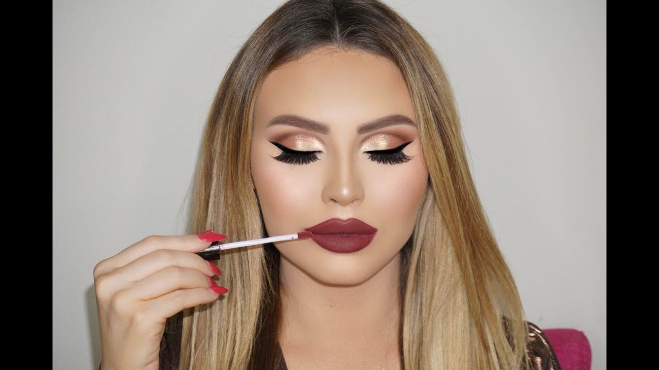 Brown & Gold Shimmer Cut Crease Tutorial + MannyMUA X Ofra Lip Review | Jadeywadey180