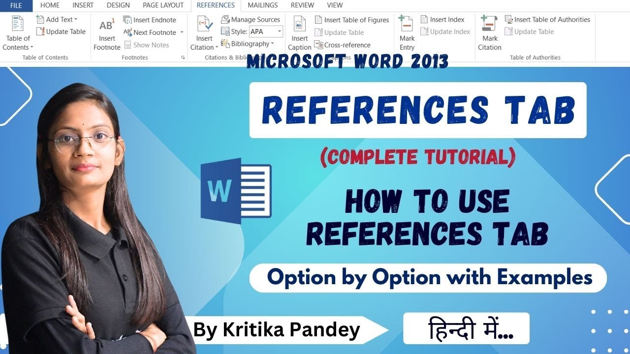 Reference Tab in MS Word 2013 Lecture-6 | How to Use All Options of Reference Tab in One Shot | CTA