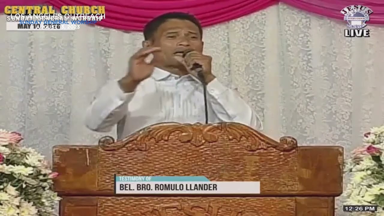 JMCIM Testimony Portion I Beloved Bro. Romulo Llander I August 13, 2023