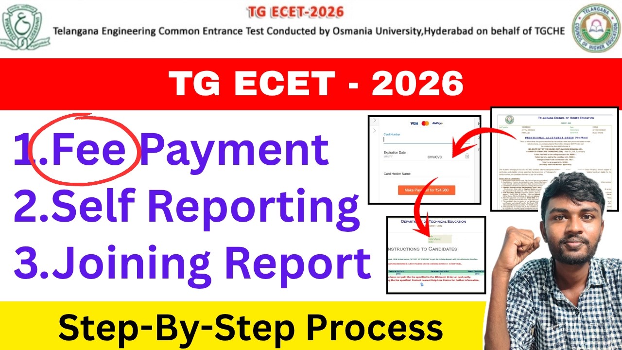 Fee Payment & Selfreporting Detailed Process 🔥ts ecet seat allotment 2026 | ts ecet fee payment 2026