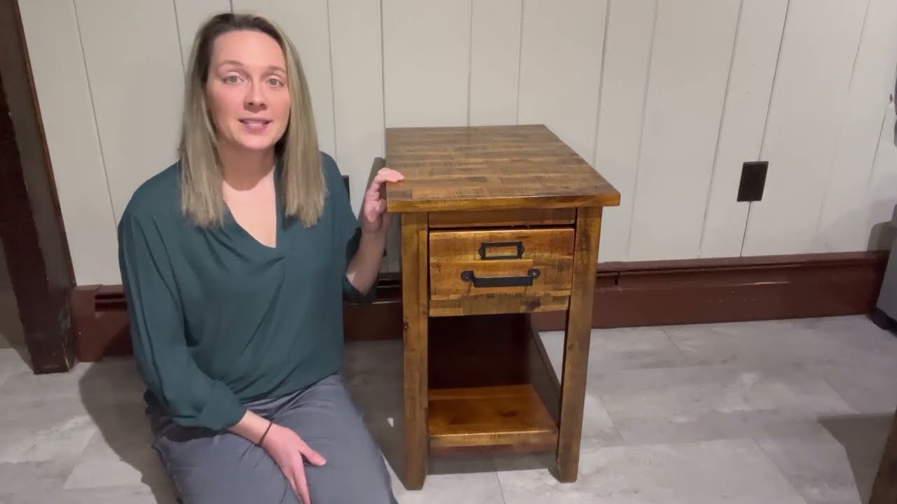 Jofran Cannon Valley Chairside Table Overview #amazonfinds #storagesolutions #sidetable #rustic