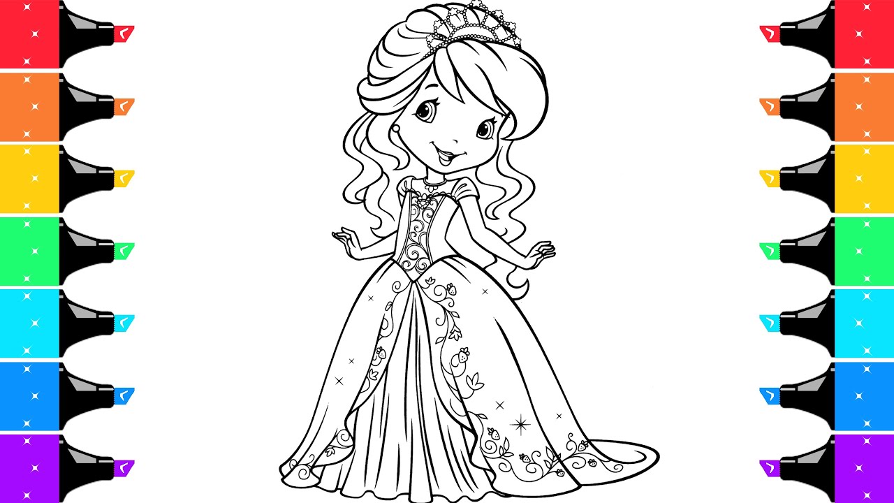 Coloring Strawberry Shortcake Princess Coloring Page | Strawberry Shortcake Coloring Book