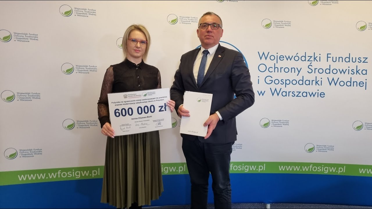 600 tys. zł pożyczki z WFOŚiGW w Warszawie dla gminy Olszowo Borki