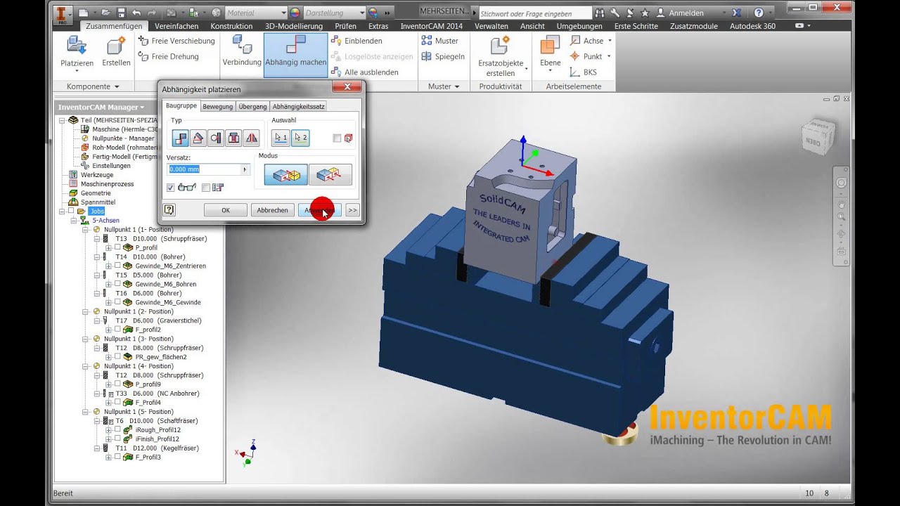 Spannmittel einf&uuml;gen in InventorCAM2014