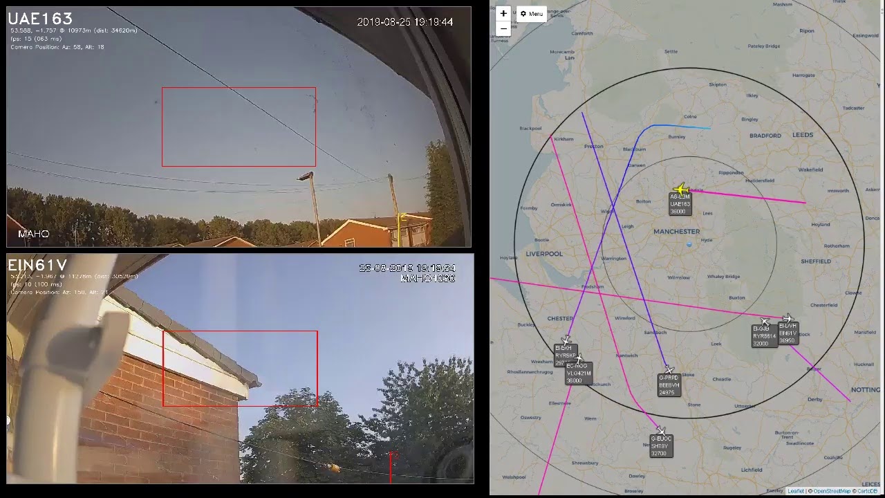 MAHO camera - Aircraft over Manchester