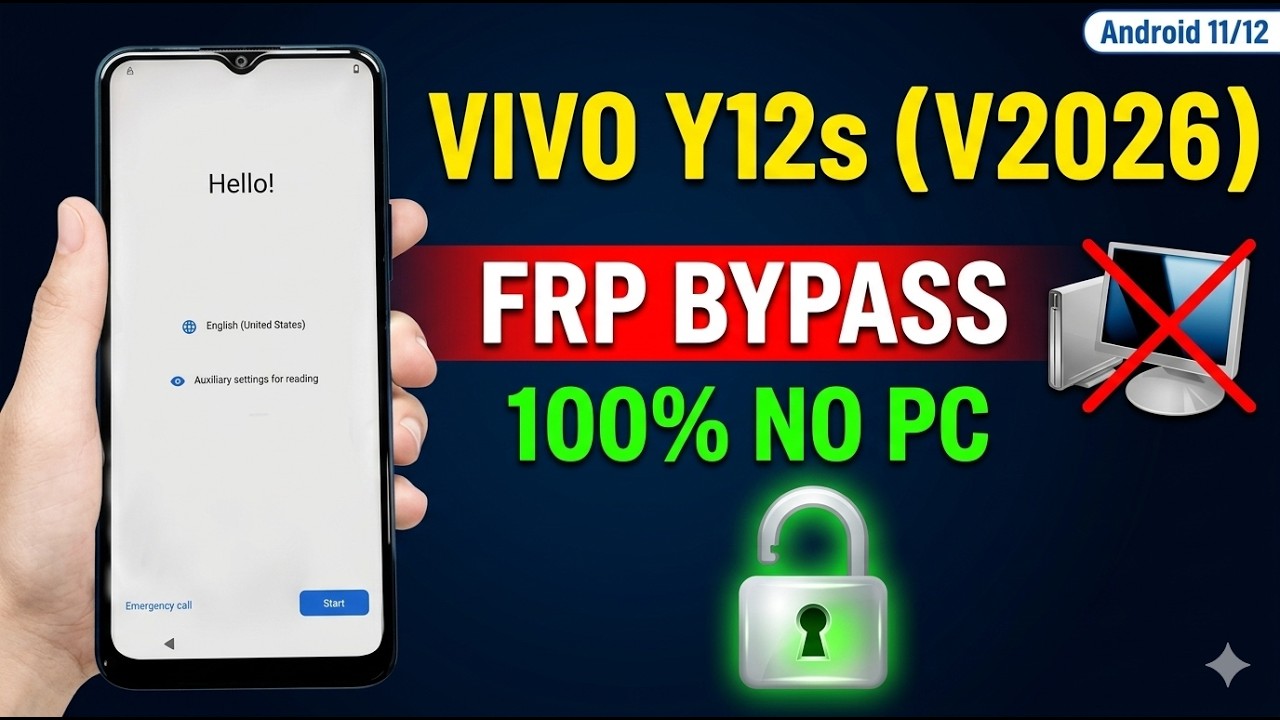 Vivo Y12s (V2026) FRP Bypass Without PC 2026 | Android 11/12 New Security Update