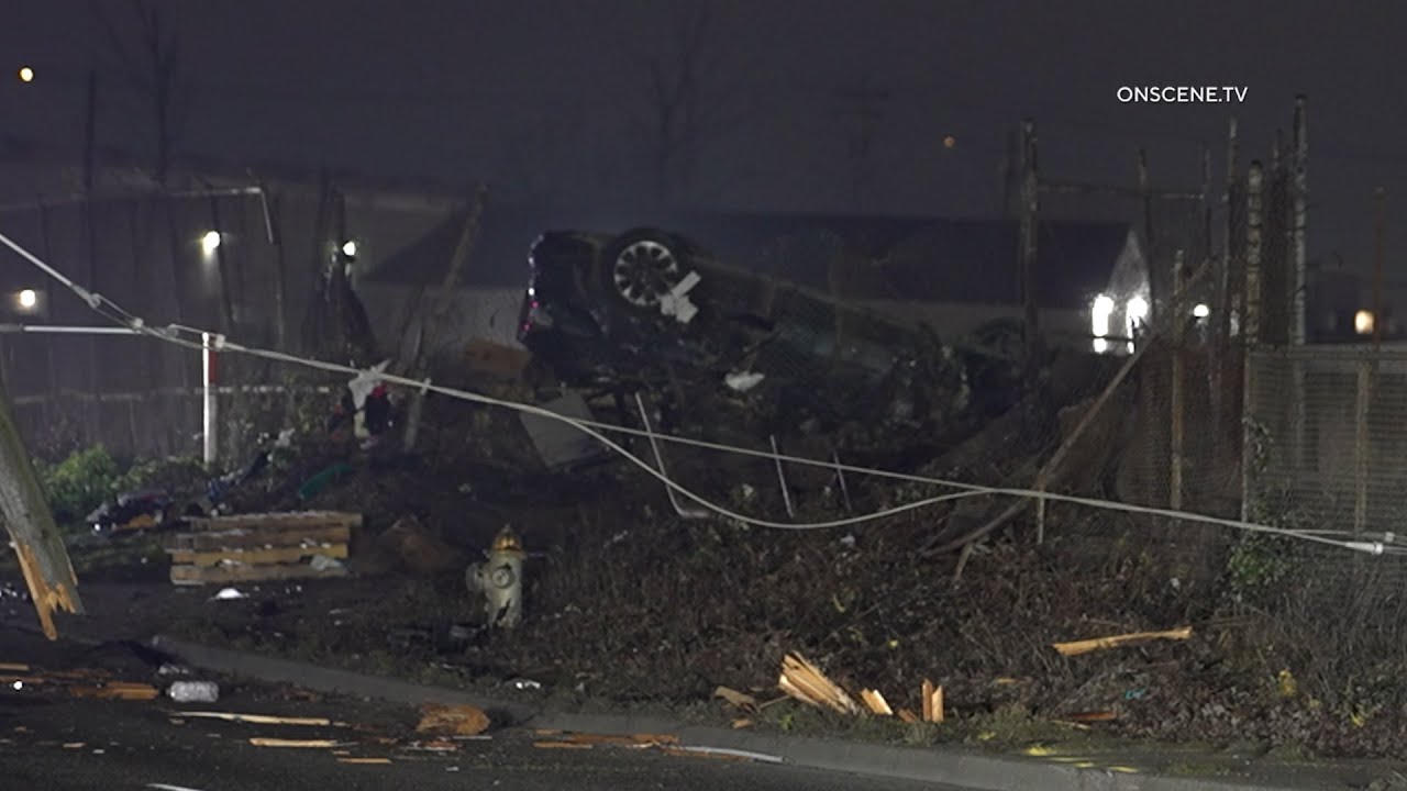 Fatal Collision After Vehicle Slams Into Power Pole