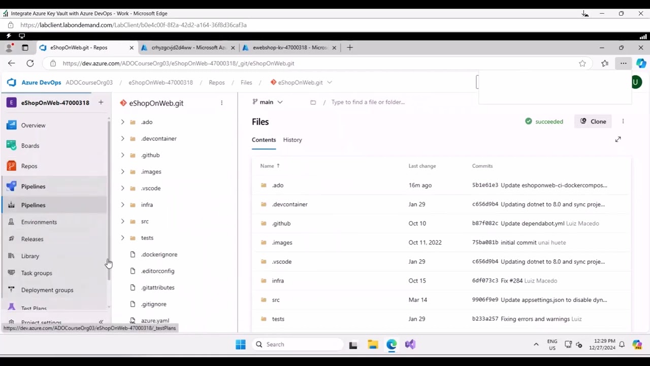 AZ400 Labs &mdash; Интеграция Azure Key Vault с Azure DevOps