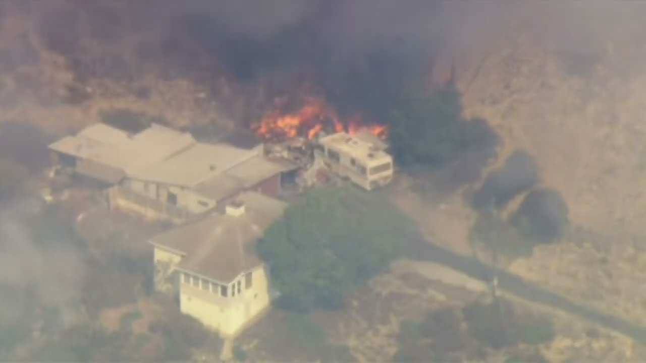 LIVE Air Footage of Ventura County Brush Fire