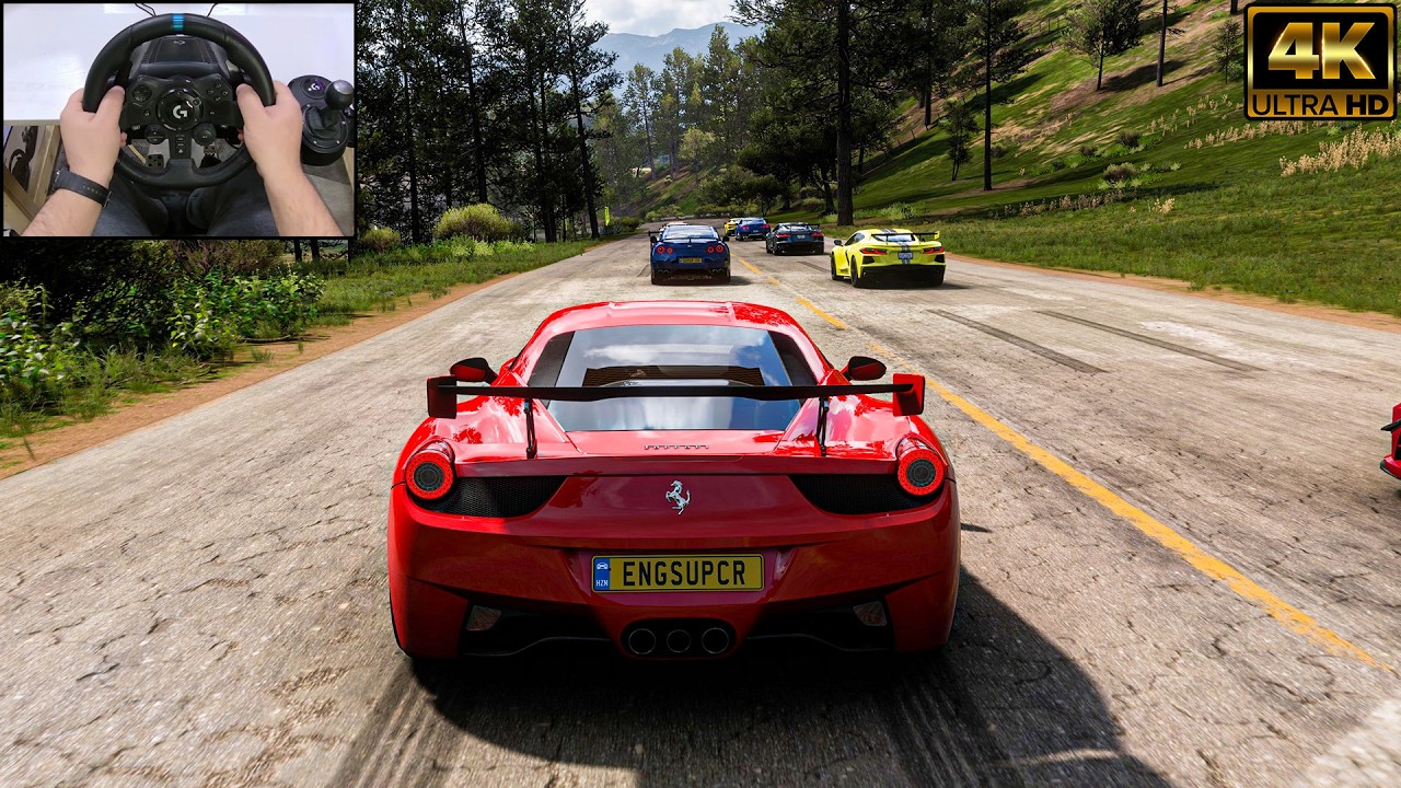 FERRARI 458 ITALIA VS Hypercars - Forza Horizon 5 | Logitech G923 Steering Wheel