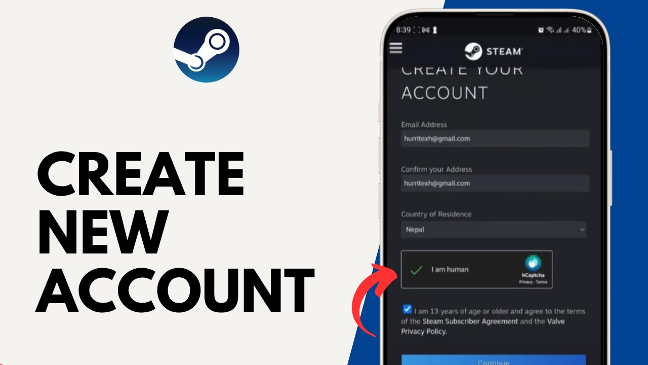 How to Create New Steam Account on Mobile