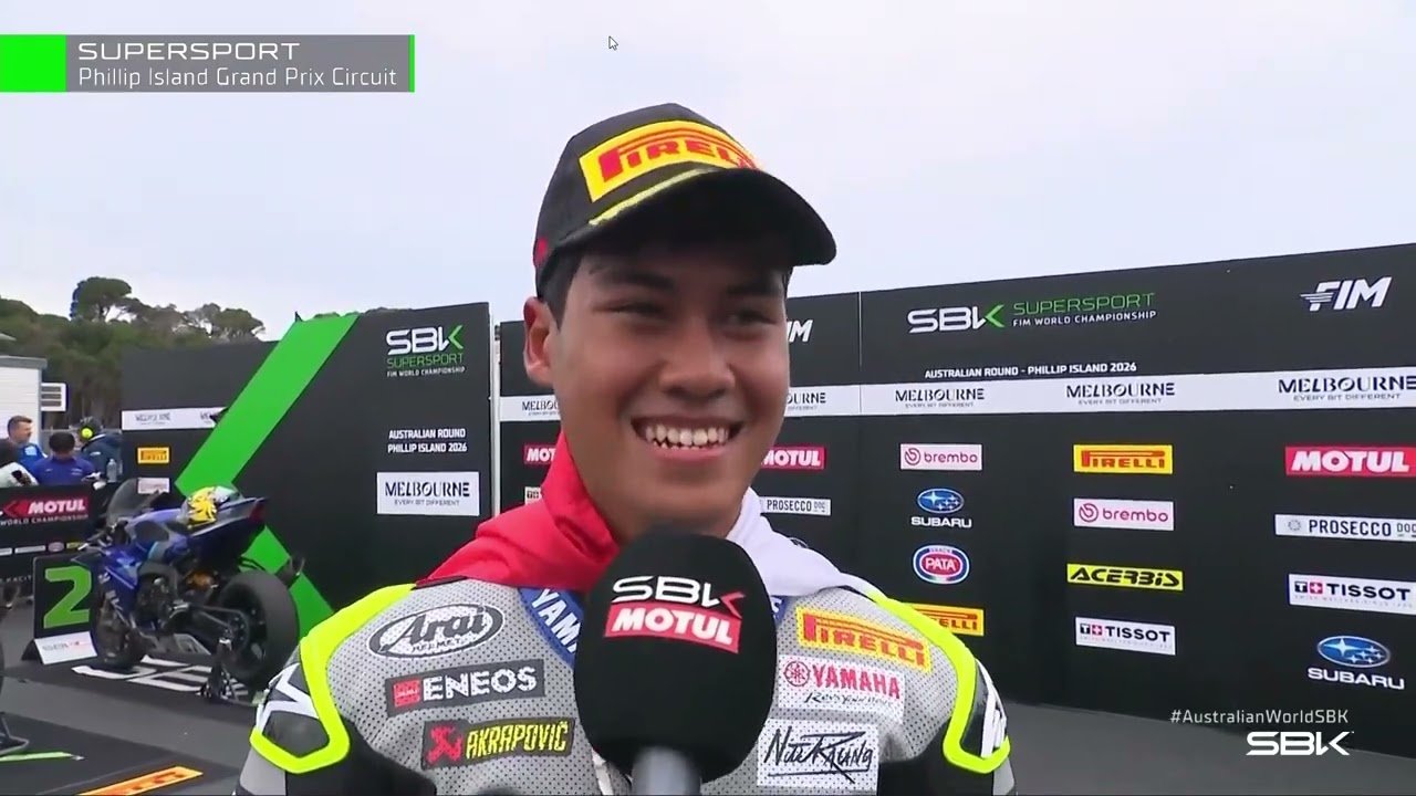 El Dablek Aldi Satya 🔥🔥🔥 First Indonesia 🇮🇩 Rider on the Podium WorldSSP #AustraliaWorldSBK 2026