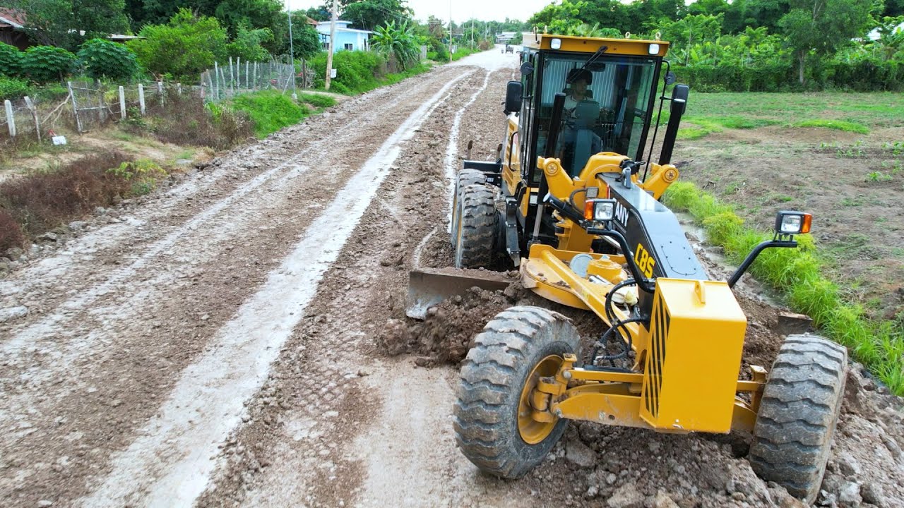Wonderful Processing Of Driving SANY Grader STG190C-8S Pushing Soil By To Build Subgrade Roads