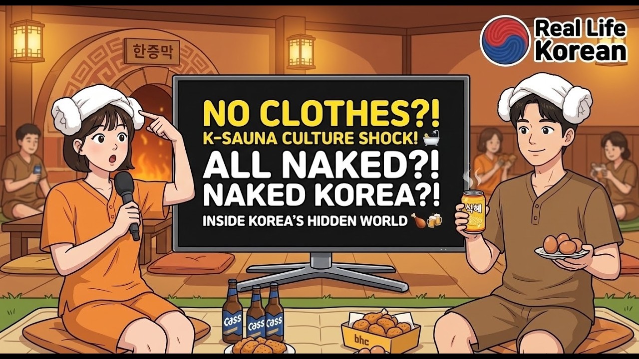 🎧 ALL NAKED?! Surviving a Korean Sauna (Jjimjilbang) 🧖‍♂️🥚 | Real Korean Conversation
