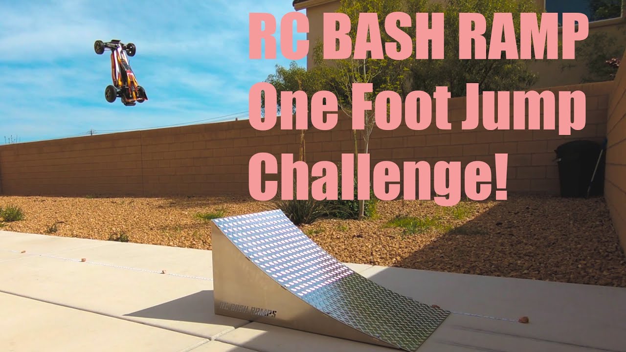 RC BASH RAMP 1 FOOT JUMP CHALLENGE WITH TRAXXAS RC