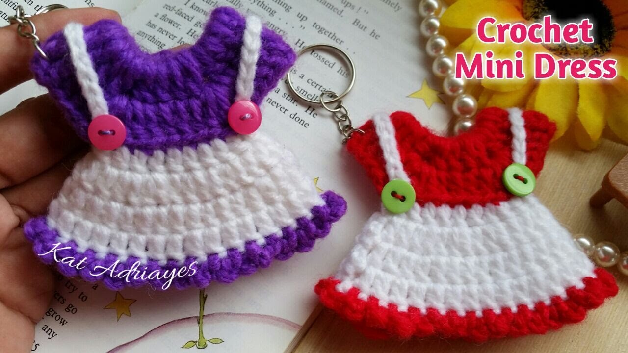 CROCHET MINI DRESS | MINI JUMPER DRESS KEYCHAIN | CROCHET MINIATURE DRESS | DIY SOUVENIR