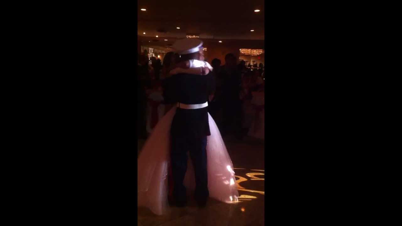 US MARINE surprises sister at sweet 16 party.