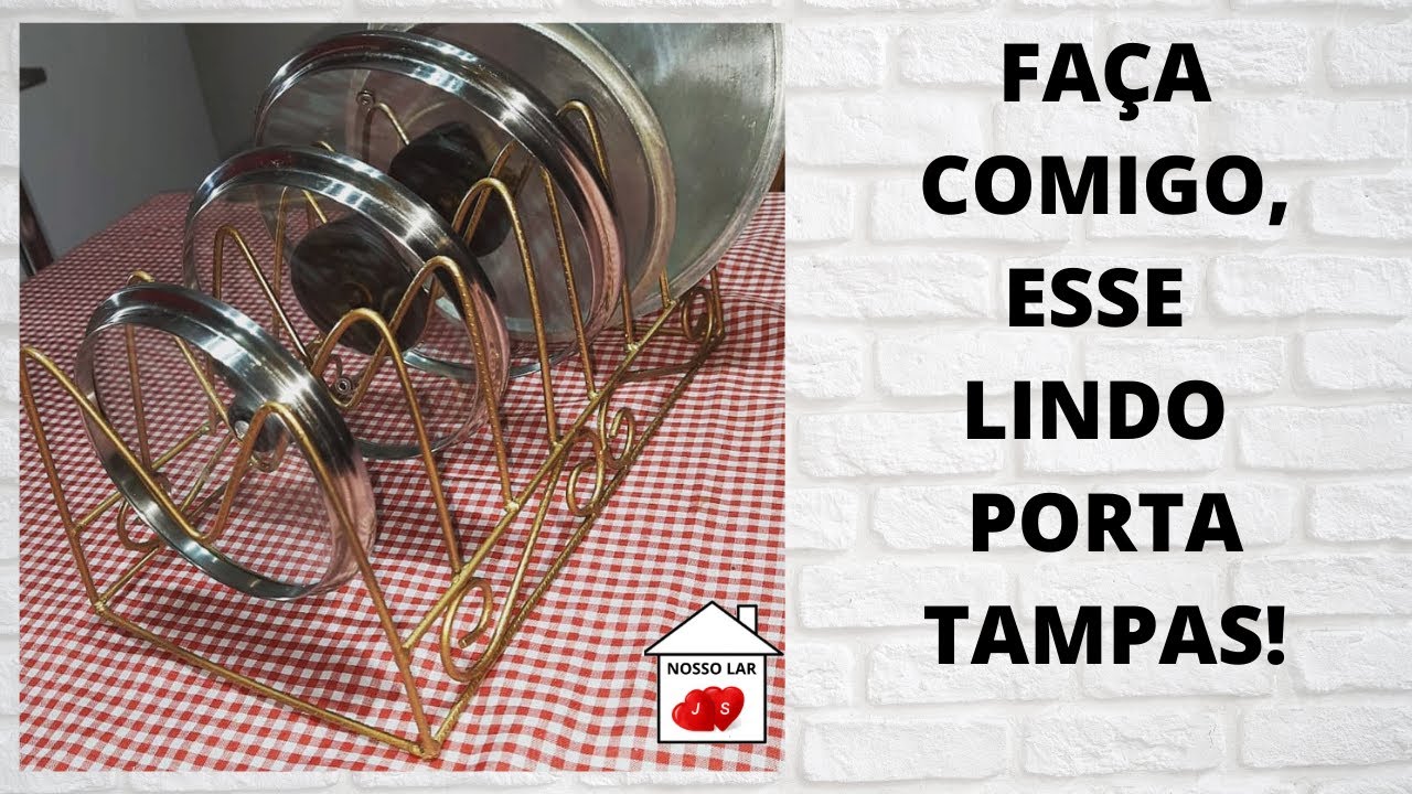 DIY - COMO FAZER UM LINDO ORGANIZADOR DE COZINHA ❤ PORTA TAMPAS (TODO PASSO A PASSO)