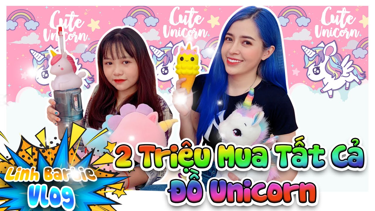 Dùng 2 Triệu Mua Tất Cả Đồ Unicorn Siêu Xinh I Linh Barbie Vlog