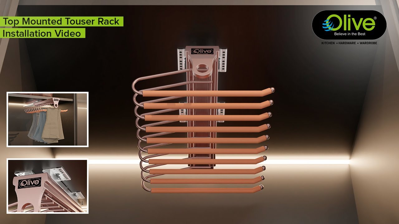 Top mounted trouser rack | Olive Wardrobe Accessories | Installation Video