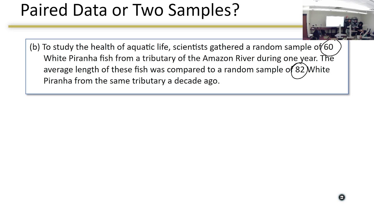 11.2; 2 sample t test's - Matched pairs