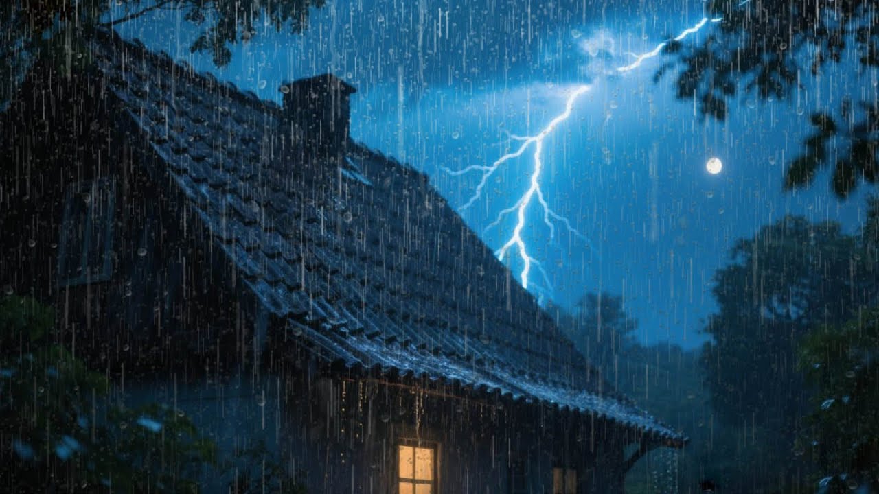 End Sleepless Nights in 3Minutes with Growling Rain & Booming Thunder on a Rickety Tin Roof at Night