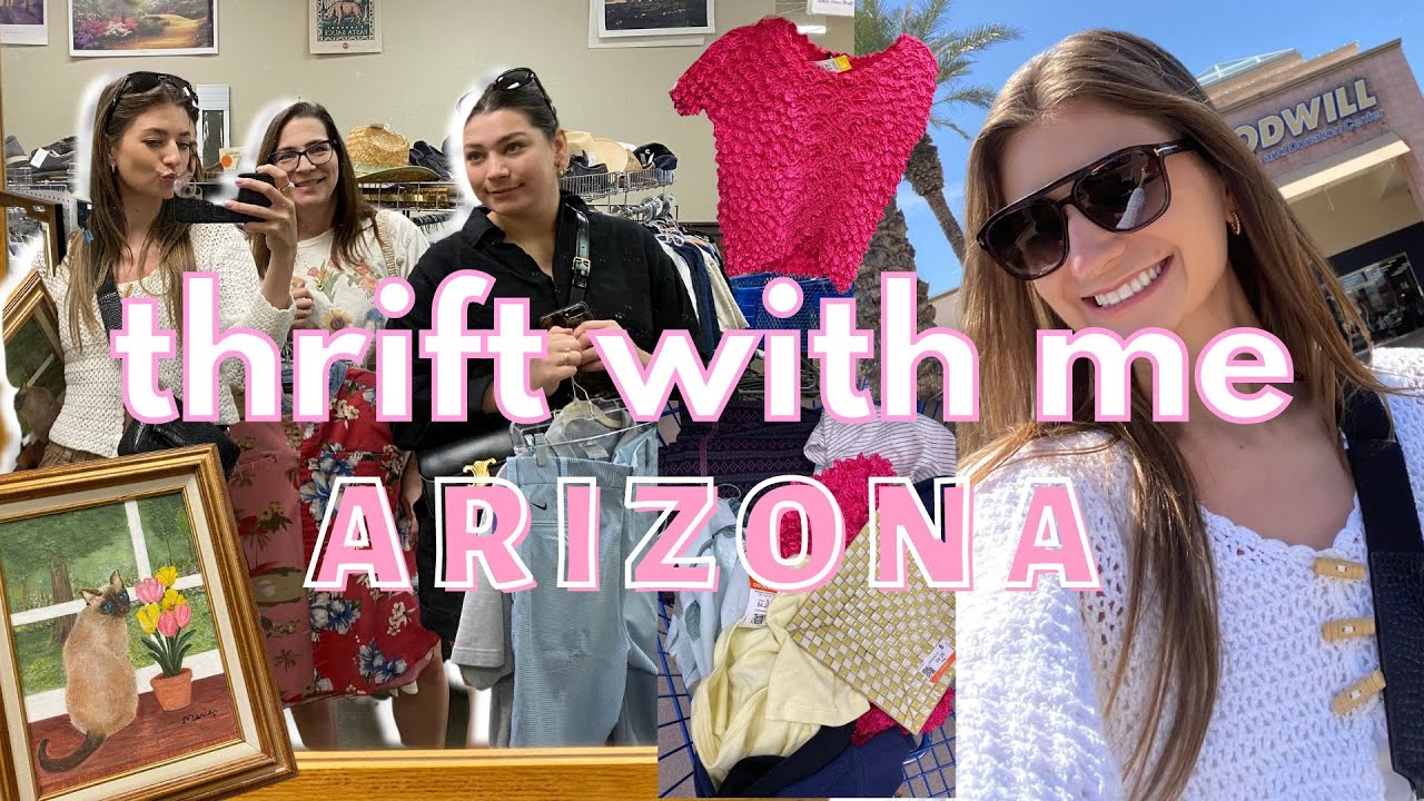 THRIFT WITH ME IN ARIZONA FOR MY MOMS BDAY! | Goodwill, vintage, and small thrifting + haul