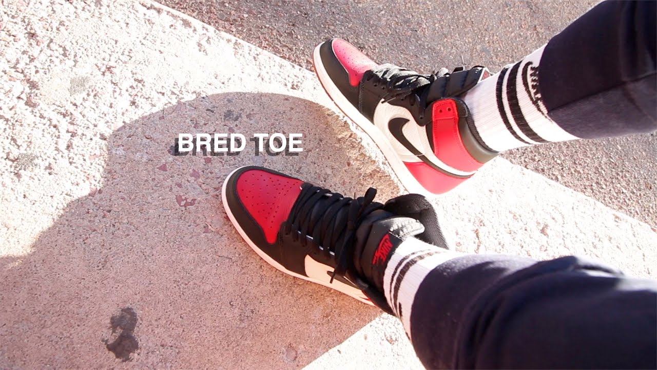 Jordan 1 Bred Toe Retail comparison On Foot