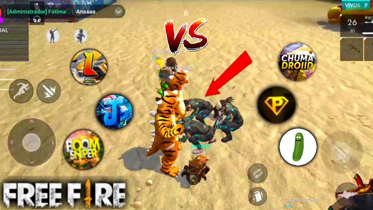 NUESTRO ENFRENTAMIENTO MAS DIVERTIDO EN FREE FIRE c/ BoomSniper LaxxGMS SuperPixel Chuma Pepinoide