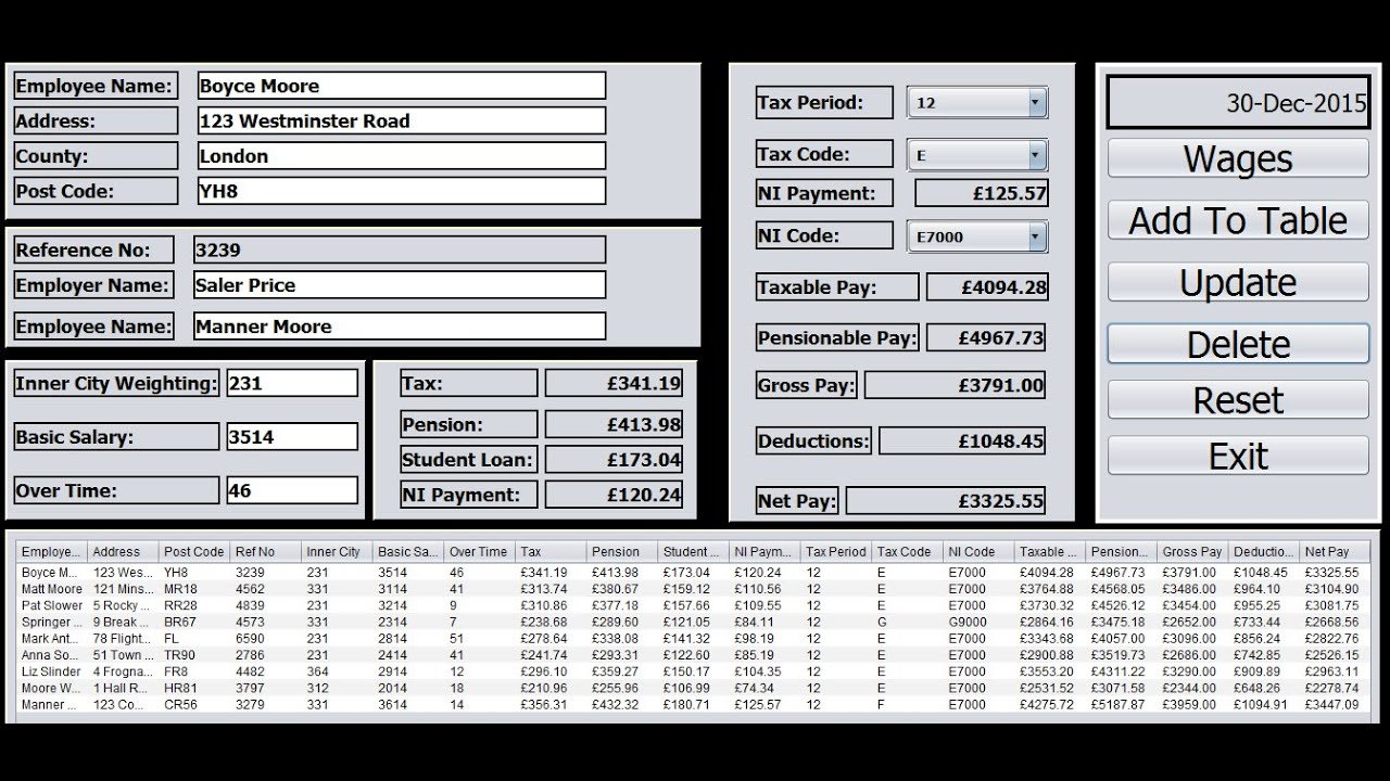 How to Create Payroll Management Systems with JTable in Java NetBeans Full Tutorial
